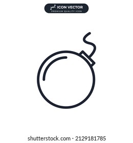 plantilla de símbolo de icono de bomba para el logotipo de colección de diseño gráfico y web ilustración vectorial