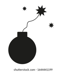 Icono de bomba en estilo plano moderno aislado en fondo gris. Símbolo de la página del icono de la bomba para el diseño de su sitio Web Icono de la bomba, aplicación, UI. Icono de bomba Ilustración del vector,