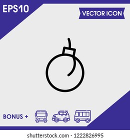Bomb icon vector