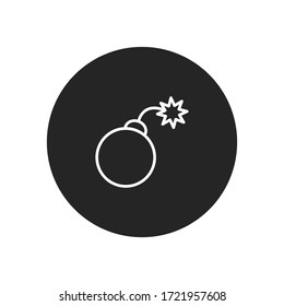 Vector de icono de bomba. Signo de peligro
