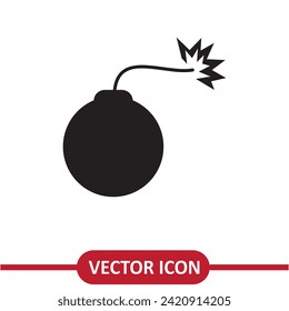 Bomb-Symbol-Vektorgrafik. Gefahren-Zeichen auf weißem Hintergrund..eps