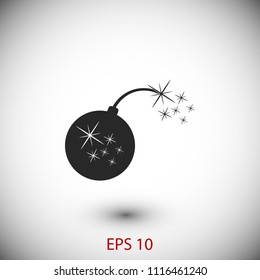  bomb icon, Vector EPS 10 illustration style