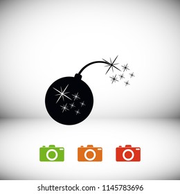  bomb icon, Vector EPS 10 illustration style