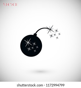  bomb icon, Vector EPS 10 illustration style
