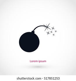  bomb icon, Vector EPS 10 illustration style