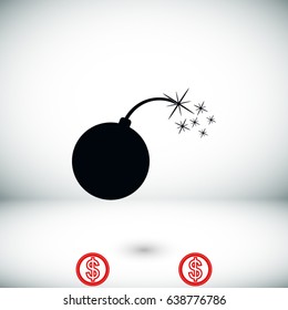  bomb icon, Vector EPS 10 illustration style