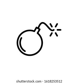 Bomb icon vector. Explosion flat symbol logo illustration.
