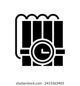 Vector de icono de la bomba. Signo de ilustración de explosión. Símbolo de arma. Logo de la guerra.