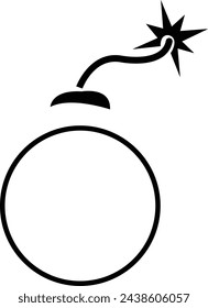 Bomb icon, vector. Flat design style. bomb icon isolated on transparent background, bomb icons graphic design symbols. Trendy flat explosion ui sign design. graphic pictogram for web site,