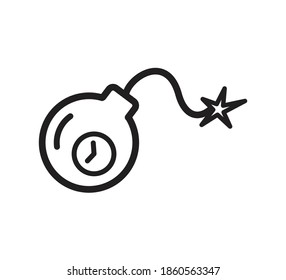 Ilustración de estilo plano del vector de la bomba