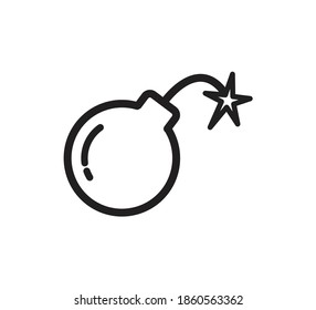Bomb icon vector flat style illustration