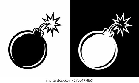 Símbolo de sinal de perigo de ilustração de vetor de ícone de bomba