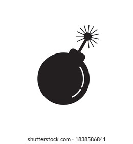 Diseño de iluminación de vectores de iconos de la bomba