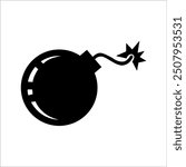 Bomb icon, vector illustration. Flat design style. bomb icon vector illustration isolated on white background, bomb icon eps. bomb icon graphic design vector symbol.