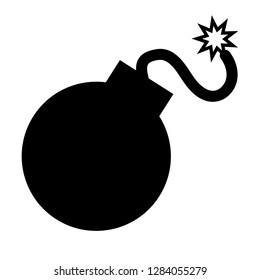 Bomb icon vector illustration. Flat design style. vector bomb icon illustration isolated on White background