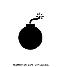 Icono de bomba, ilustración vectorial. Diseño plano. Icono de bomba ilustración vectorial aislada en fondo blanco, pasos de icono de bomba. símbolo vector de diseño gráfico de icono de bomba.