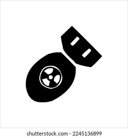 Bombensymbol, Vektorgrafik. Flaches Design. Bombensymbol, Vektorgrafik einzeln auf weißem Hintergrund, Bombensymbol eps. bomb-Symbol Grafik Design Vektorsymbol.