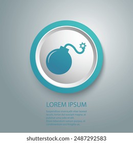 Icono de la bomba, Ilustración vectorial. Estilo de diseño plano. Ilustración del icono de la bomba de Vector aislado sobre fondo blanco 