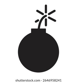 Bomb icon, vector illustration, Flat design style, isolated on white background. 
