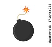 Bomb icon vector illustration isolated on white background. Boom symbol.