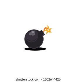 Bomb icon vector illustration isolated on white background. Boom symbol