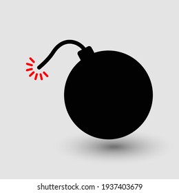 Bomb Icon Vector Illustration Isolated On White Background. Boom Symbol.