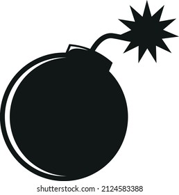 Bomb-Symbol, Vektorgrafik einzeln auf weißem Hintergrund. Boom-Symbol.