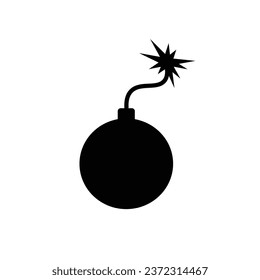 Bomb icon vector illustration isolated on white background. Boom symbol.