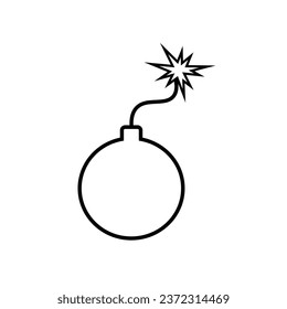 Bomb icon vector illustration isolated on white background. Boom symbol.