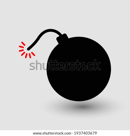 Bomb icon vector illustration isolated on white background. Boom symbol.