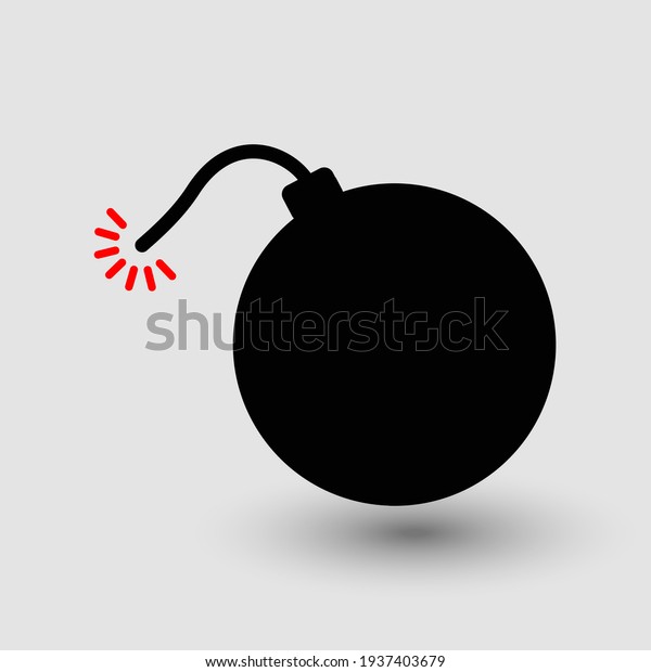 Bomb icon vector illustration isolated on white\
background. Boom symbol.