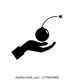 plantilla de logotipo de ilustración de icono de bomba