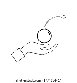 bomb icon vector illustration logo template