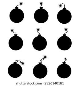 Bomb icon vector illustration set