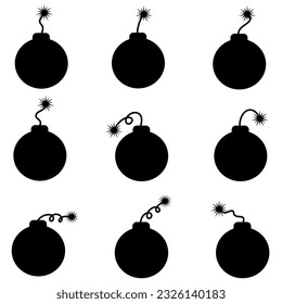 Bomb icon vector illustration set
