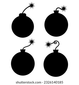 Bomb icon vector illustration set