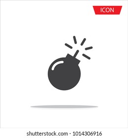 Bomb icon vector isolated on white background.