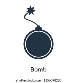 Bomb icon vector isolated on white background, Bomb transparent sign , symbols or elements in filled style