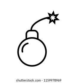 Bomb icon vector isolated on white background, Bomb transparent sign