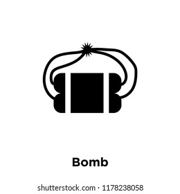 Bomb icon vector isolated on white background, logo concept of Bomb sign on transparent background, filled black symbol