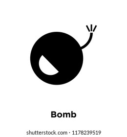 Bomb icon vector isolated on white background, logo concept of Bomb sign on transparent background, filled black symbol