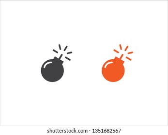 Bomb icon vector isolated on white background.