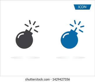 Bomb icon vector isolated on white background.