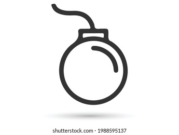 Bomb-Symbol-Vektorgrafik. Linienboulesymbol.