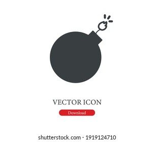 Vector de icono de la bomba. Signo de estilo lineal para concepto móvil y diseño web. Ilustración de símbolo. Gráficos vectoriales de píxeles - Vector