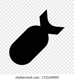 Bomb icon vector on transparent grid