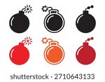 Bomb icon vector, bomb vector icon set, bomb icons vector art illustration 