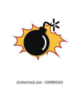 Bomb icon vector sign isolated for graphic and web design. Bomb symbol template color editable on white background. Thin linear graphic Eps10.