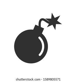 Bomb icon vector sign isolated for graphic and web design. Bomb symbol template color editable on white background. Thin linear graphic Eps10.