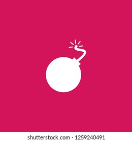 bomb icon vector. bomb sign on pink background. bomb icon for web and app